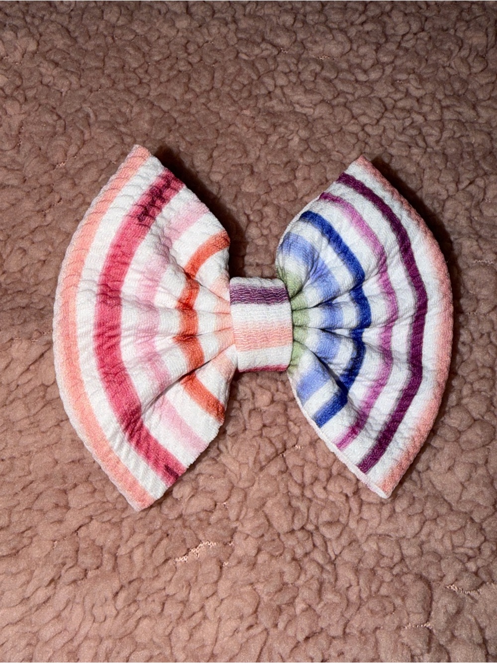 Striped Rainbow Bow Hair Clip for Kids - Multicolor